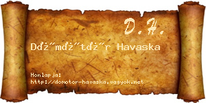 Dömötör Havaska névjegykártya